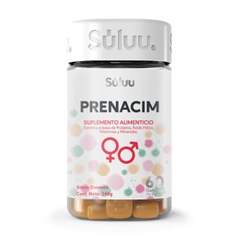 Súluu Prenacim | Gomitas Vitaminadas, Multivitamínico Apoya Salud de Mujer y Bebé Durante Embarazo | 60 Gomitas | Sabor Durazno | Ácido Fólico, Vitaminas A, B1, B2, B3, B5, B6, B12, C, D3, E, K, Biotina, Colina, Hierro, Zinc, Magnesio, Calcio, Yodo y Cromo | Sin Gluten
