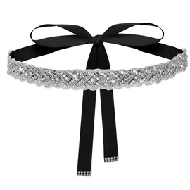 Bridal Wedding Waist Belt for Women Sparkly Rhinestone Satin Sash Belt for Special Occasion Special Occasion