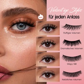 CALAILIS Magnetic Eyelashes for Women, Natural Reusable Magnetic Eyelashes, 5 Pairs of False Eyelashes with Magnet and Tweezers as well as Waterproof Mascara (CY06)