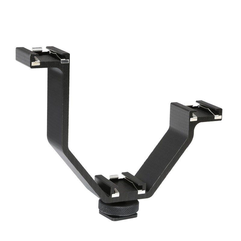 Movo 3BA-3 Heavy-Duty Video Accessory Triple Shoe Bracket for Lights,