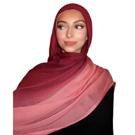 Caviotess Fashion Gradient Color Hijab Scarf for Women Soft Modal Instant Jersey Hijab Head Wraps Long Shawls