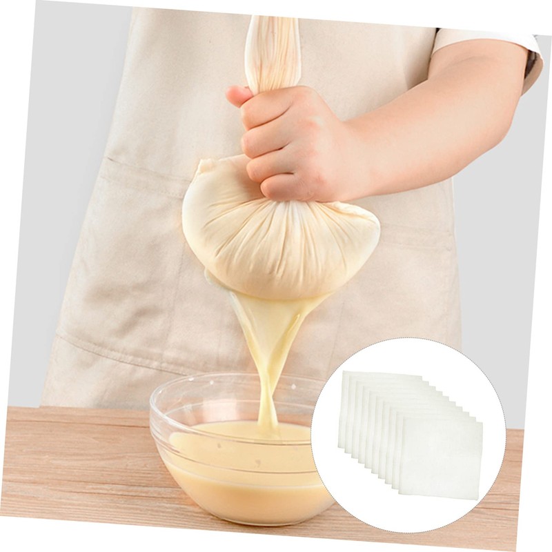 Gatuida 10pcs Reusable Unbleached Cotton Fabric Strainer Fine Cheesecloth for