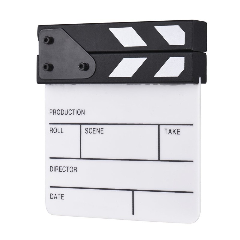 Compact Size Acrylic Clapboard Dry Erase TV Film Movie Director