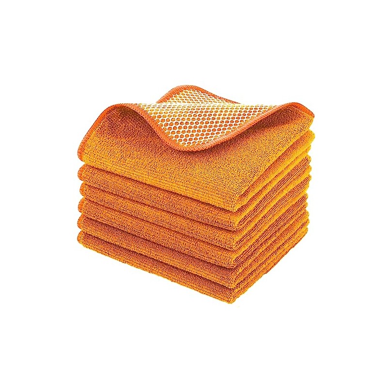 PGlife Microfiber Dish Cloth with Poly Mesh Scouring Side for