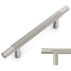 Amerdeco 10 Pack Brushed Satin Nickel Knurled Cabinet Pulls 3-3/4