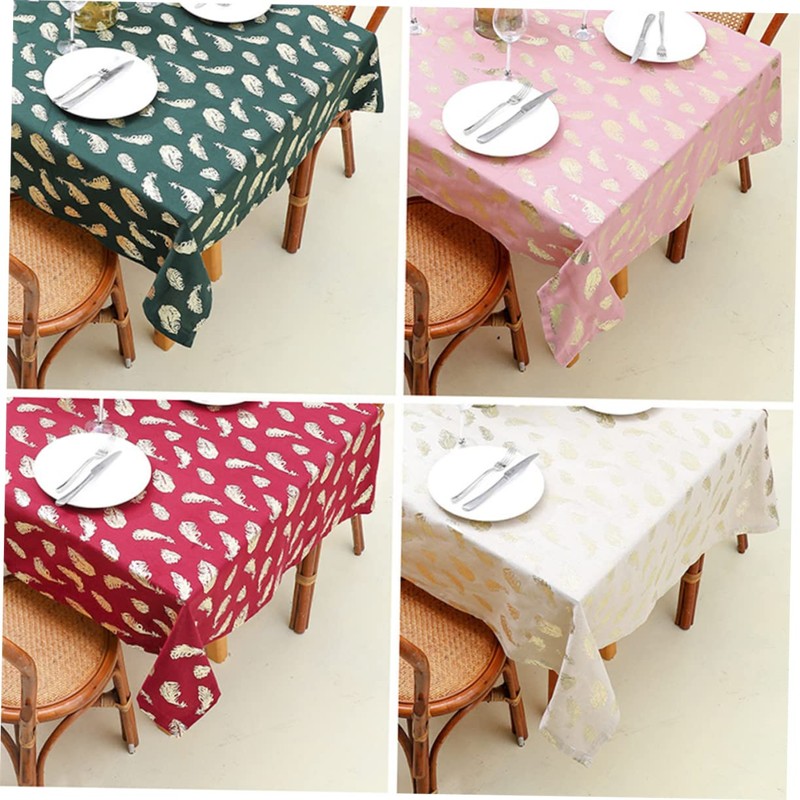 CIYODO Pattern Table Cloth Gold Stamping Cotton Linen Tablecloth for