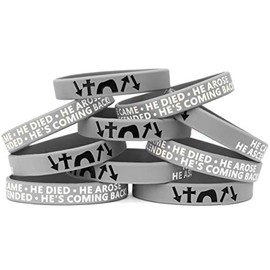 SayitBands Ten (10) Youth He Came Died Arose Ascended Coming Back Wristband Bracelets