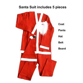 BIG FEET PAJAMA CO. Adult Santa Claus Costume, 5 pc Set, Regular and Plus Sizes up to 3XL (Extra Large)