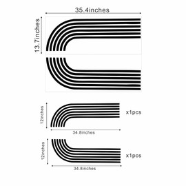 Half Arch Wall Decal Rainbow Wall Sticker Abstract Wall Decal Black Wall Decal Modern Wall Decals Removable Peel and Stick Wall Stickers for Bedroom Living Room Office Decor