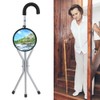 Iron Portable Folding Walking Stick Seat Tripod Travel Chair Stool