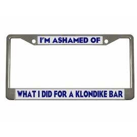 I'm Ashamed of Style Heavy Duty Metal License Plate Frame, Car Tag Holder Cover/Car Accessories