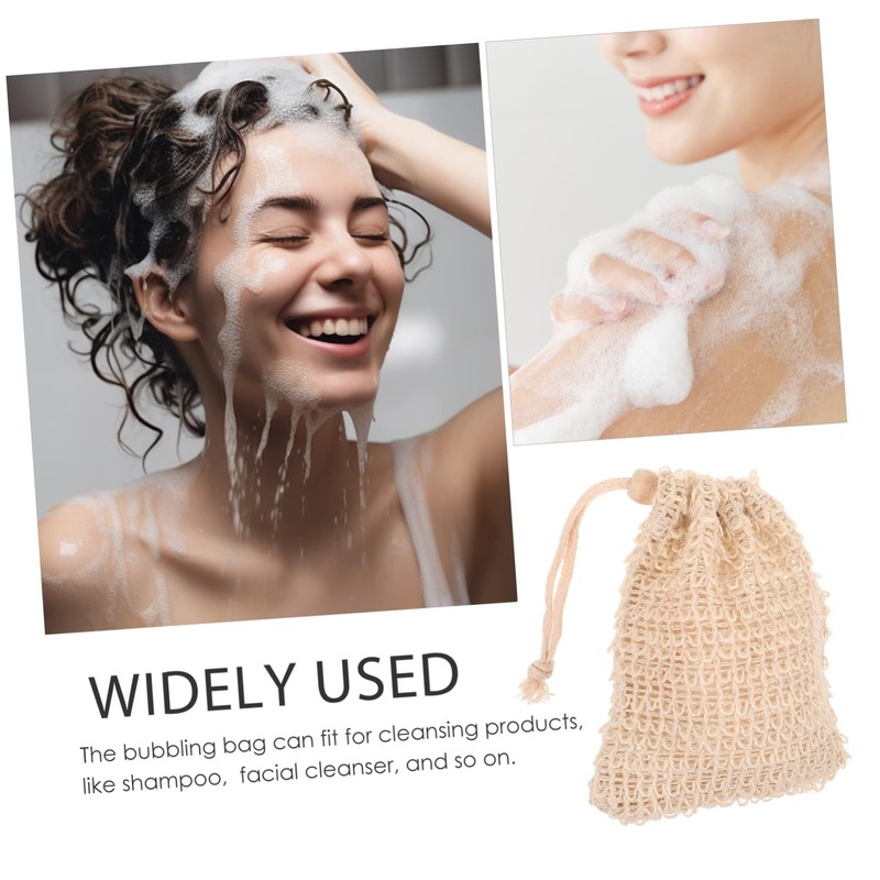 Minkissy Cotton Soap Pouches Exfoliating Bag Drawstring for Bathing Soap