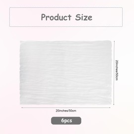 Nydotd 6pcs Cheesecloth Napkins 20 x 20 Inch Boho Dinner Napkins Wrinkled Rustic Linen Table Napkins Decorative Cloth Napkins for Wedding Party Baby Shower Family Everyday Use (White)