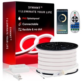 Neon Led AC 110-120V LED NEON Light Strip, Phone APP or Remote Control/Music Sync/Flexible/Waterproof/Dimmable/Multi-Modes LED Rope Light (Red, 5m/16.4ft)
