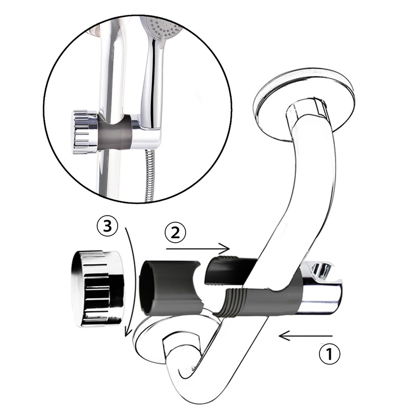 YOO.MEE ADA Grab Bar Hand Shower Bracket, Only Fit Diameter