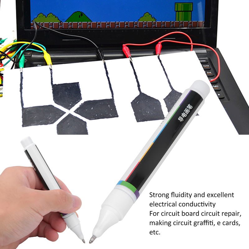 Conductive Ink Pen Electric Paint Circuit Repair Tool Black for