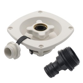 RV Water Inlet Replacement, RV Water Fill Inlet with Check Valve， Safe Regulated Water Pressure, Easy Connection for Motorhome, Boat (White)