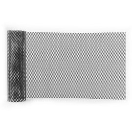 Auto Kühlergrill Gitter, Alu Renngitter, 6 x 12 mm Loch, Universal- Auto Renngitter, Maschennetz, Gitterkörper, Stoßstange, rautenförmiger Grill, schwarz (100 x 33 cm)