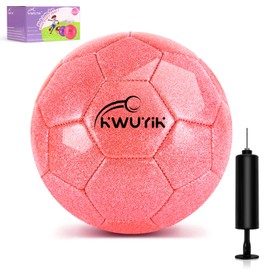 OKWUYiK Size 4 Glitter Pink Gold Purple Soccer Ball Set with Pump Toddler Soccer Ball for Kids Aged 6-8 Outdoor Training Ball Youth Practice for Teens Children Adults Boys Girls