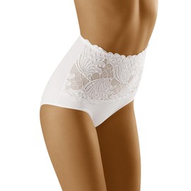 Wolbar Women's Sexy Shapewear Briefs Lace Bodice Briefs High Waist Figure Shaping WB207, White
