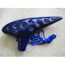 Utopia Dark Navy Blue Ocarina Ceramic Soprano G - Easy to play Good for beginners