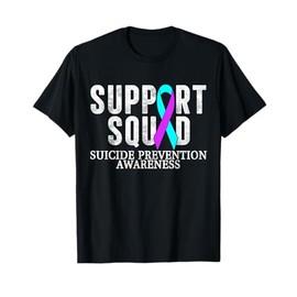 Retro Teal and Purple Ribbon Suicide Prevention Awareness T-Shirt