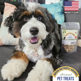 Green Butterfly Brands Freeze Dried Lamb Heart Dog Treats Made in USA. All Natural Freeze-Dried Raw Snacks for Dogs and Cats. Single Ingredient. High Protein. Heart Health. Irresistible Training Treat