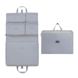 NatureNook 7-in-1 Travel Storage Bag, Foldable Hanging Packing Cube with Compartments for Clothes, Gray