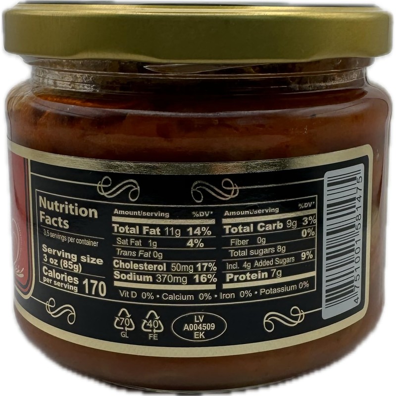 Riga Gold Fried Sprats in Tomato Sauce JAR 280gr (Pack