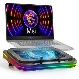 Cooling Pad for Msi Vector A18 HX 17 HX 16 HX AI GP66 GP76（Creator Z16 A16 Z16P A16 AI+ M14 17 16 15 Gaming Laptop with Powerful Turbo Fan Can Fast Cooling,6 RGB Light Mode,Touch Contr ﻿ ﻿
