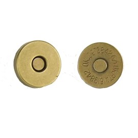 Plush Addict Magnetic Closures for Bag Making, Fastener Repair and Replacement - Brass - 18mm - 2 Sets