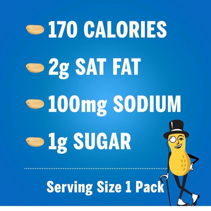 Planters Salted Peanuts - Protein Rich Snack - Single-Serve Packs