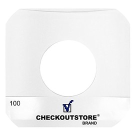 CheckOutStore (100) Paper Record Inner Sleeves with Hole for 7" Vinyl 45 RPM Records (Round Corners)