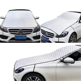 ZBGUN - 1 PC Funda para medio coche, parasol, protección para parabrisas y capó para todas las estaciones, impermeable, a prueba de polvo...
