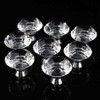 16Pcs Crystal Glass Cabinet Knob Diamond Shape 40mm Drawer Cupboard