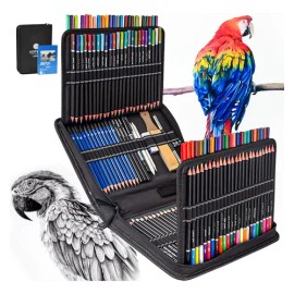 Set De Arte Profesional 145 Lápices Colores Dibujo Kit