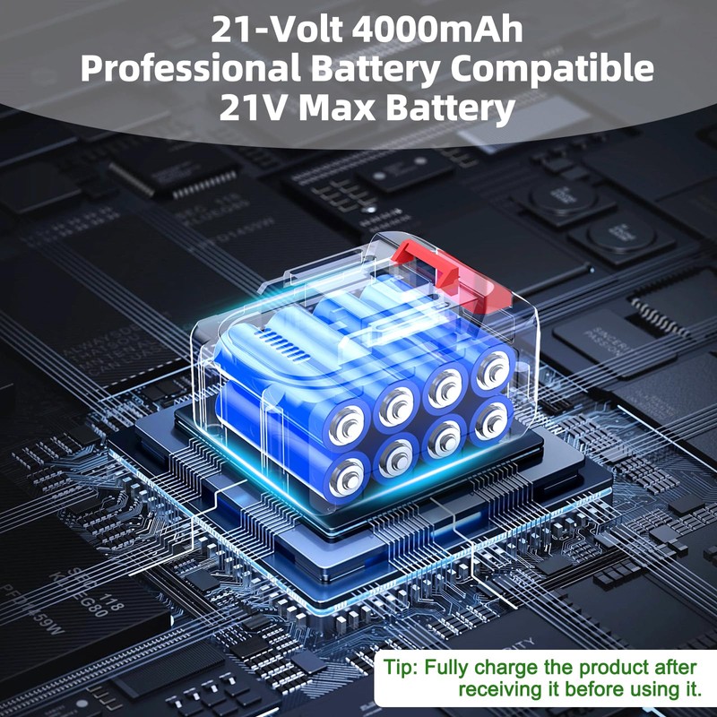 4.0Ah Leaf Blower Battery, Extended Runtime, LED Charge Indicator, Compatible