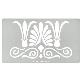 Aleks Melnyk No.335 Metal Stencil, Ancient Greek and Roman Ornament Design, Border, Palmette Motif, Patterns, Small Stencil, 1 PC, Template for Wood Burning, Engraving, Crafting, Art, Ornate