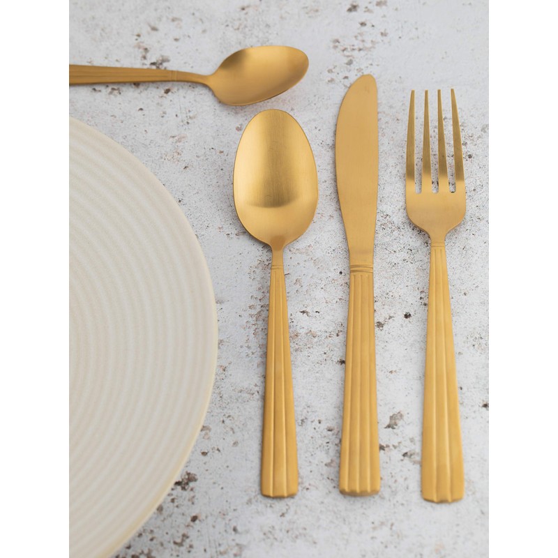 Mikasa Gold Cutlery Set in Gift Box, Stainless Steel, 16