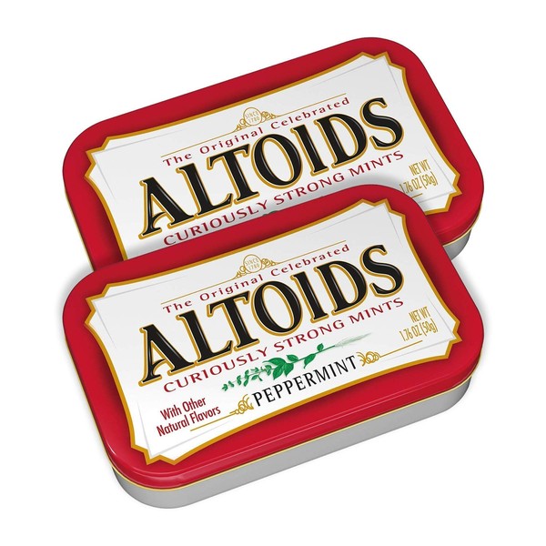 ALTOIDS Curiously Strong Peppermint Mints | Pocket-Sized Tins | 1.76 oz (2-Pack)