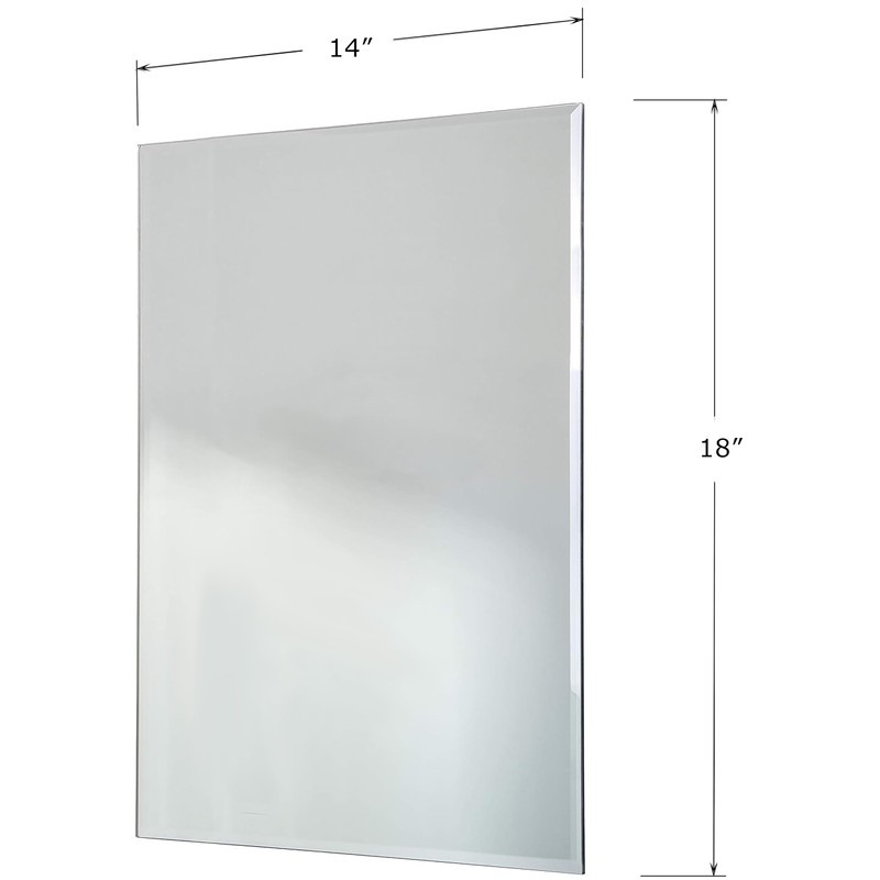 Red Co. 14" x 18" Large Decorative Frameless Beveled Edge