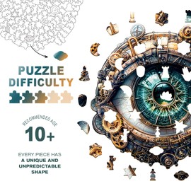 Wooden Puzzles for Adults - Challenging Mechanical Eyes Adult Puzzle, Unique Animal Shaped Wooden Jigsaw Puzzles for Adults, Creative Gifts Family Games 8.5 * 8.5in 100pcs