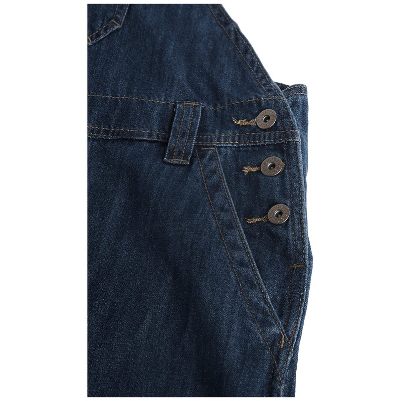 Dickies womens Denim Bib overalls, Medium Stonewashed Denim, Large US