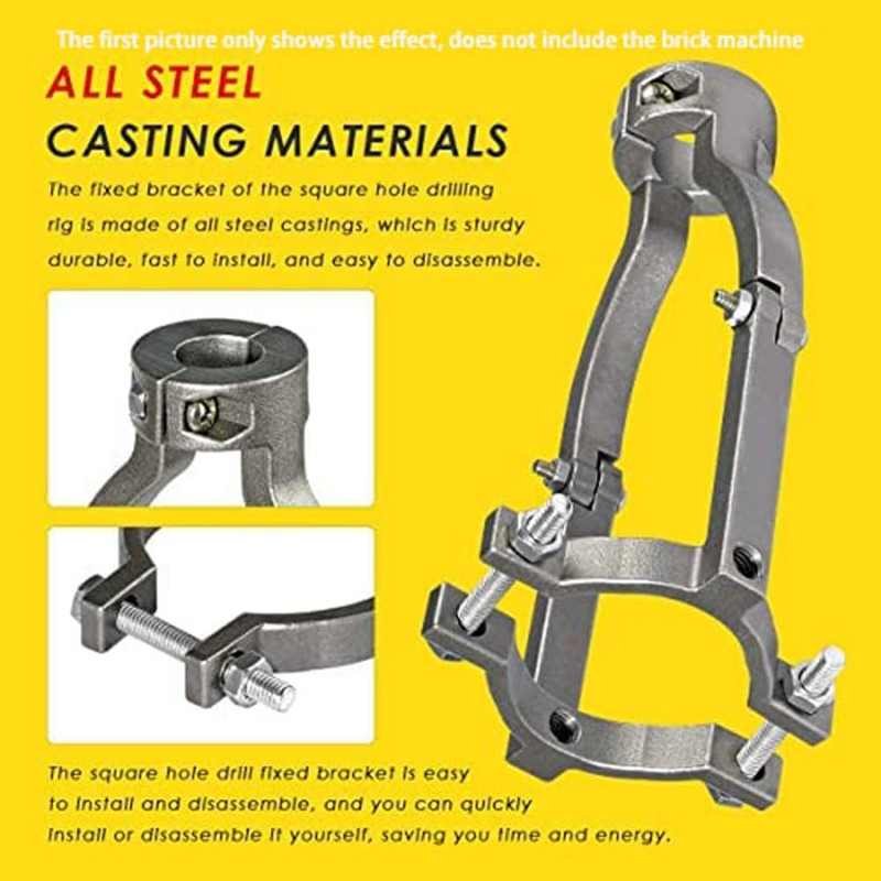 SILULCM Silver Square Hole Drill Bit Adapter for Mortising Attachment,