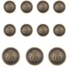 KENDANY 11 Piece Antiqued Bronze Metal Blazer Button Set -