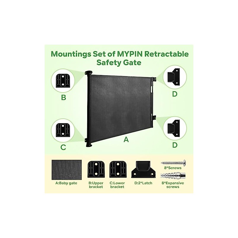 Door Safety Gate (Replacement Part Black)