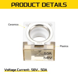 MECCANIXITY Terminal Fuse, 50A Terminal Block Fuse, 58V DC Marine Rated Battery Fuse and Terminal Block, for The Circuit Protection of Automobiles RVs Cranes Ships Charging