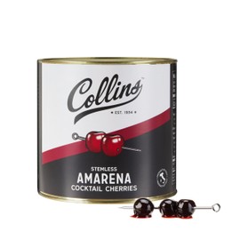 Collins Amarena Premium Garnish for Cocktails, Old Fashioned Mixes, Italian Sweet Tart Sour Cherry 7lb Jar, Set of 1, Silver