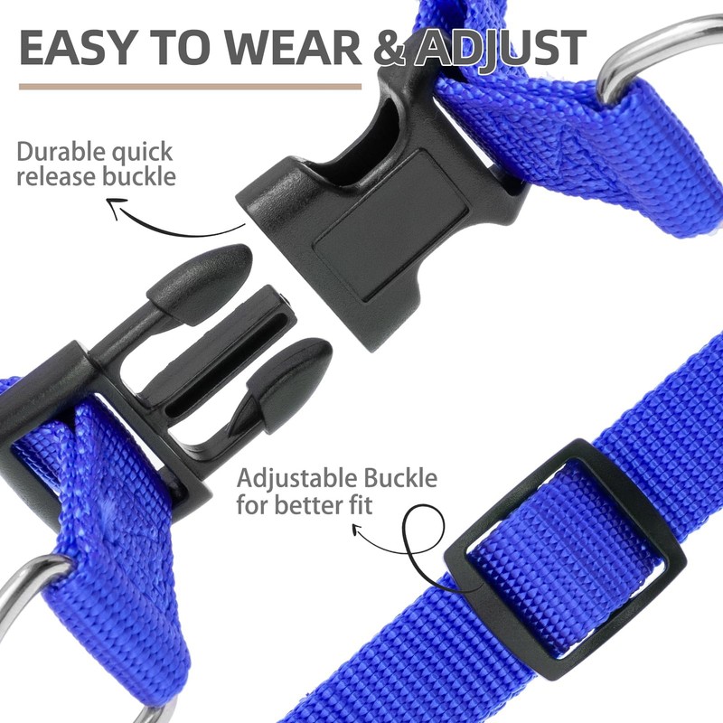 PUPTECK No Pull Dog Harness Soft Adjustable Basic Nylon Step