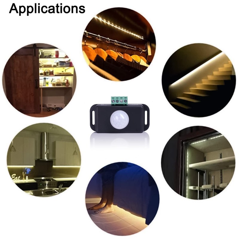 Greluma Motion Sensor Switch, 12V/24V PIR Sensor LED Switch Controller